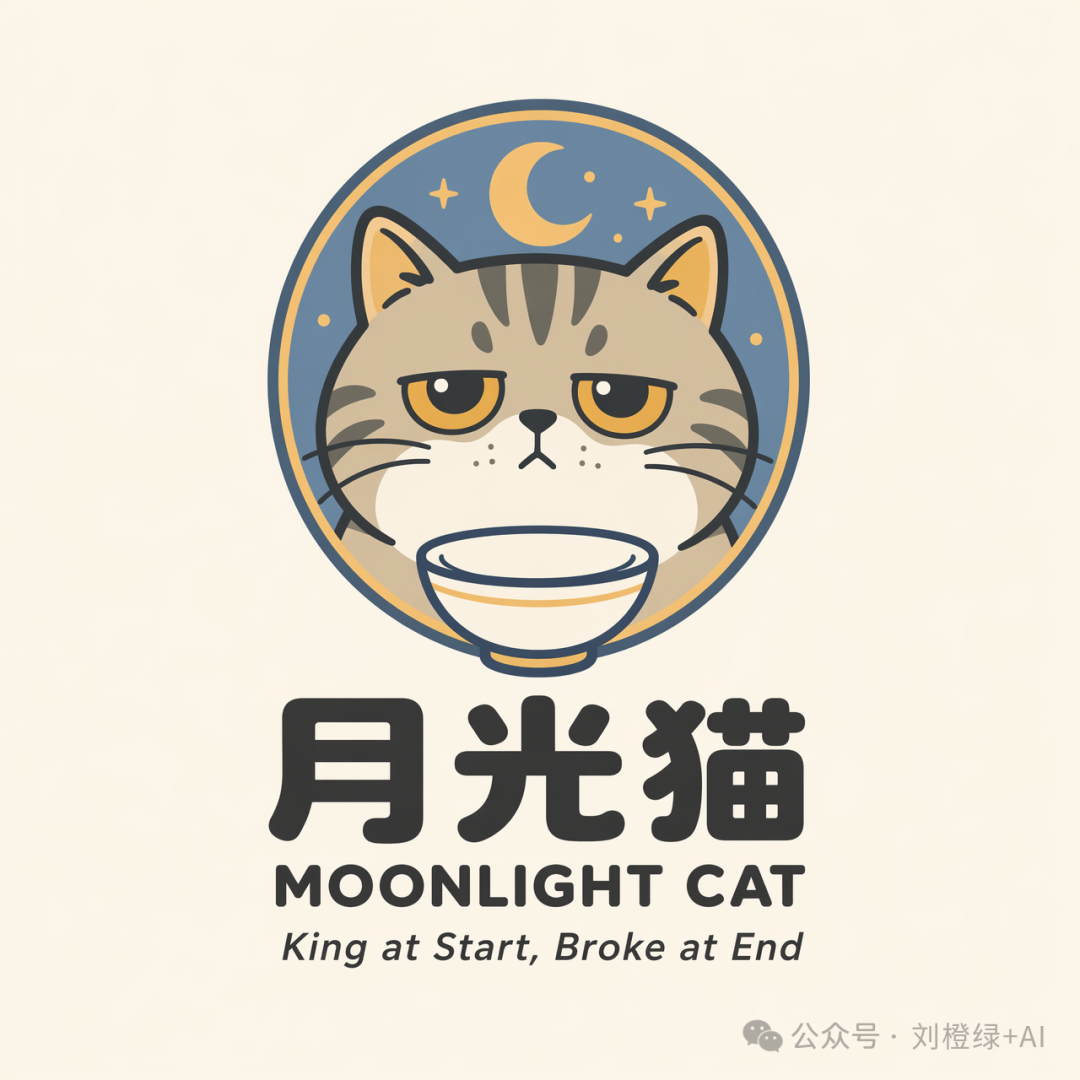 月光猫 Logo，英文名 Moonlight Cat